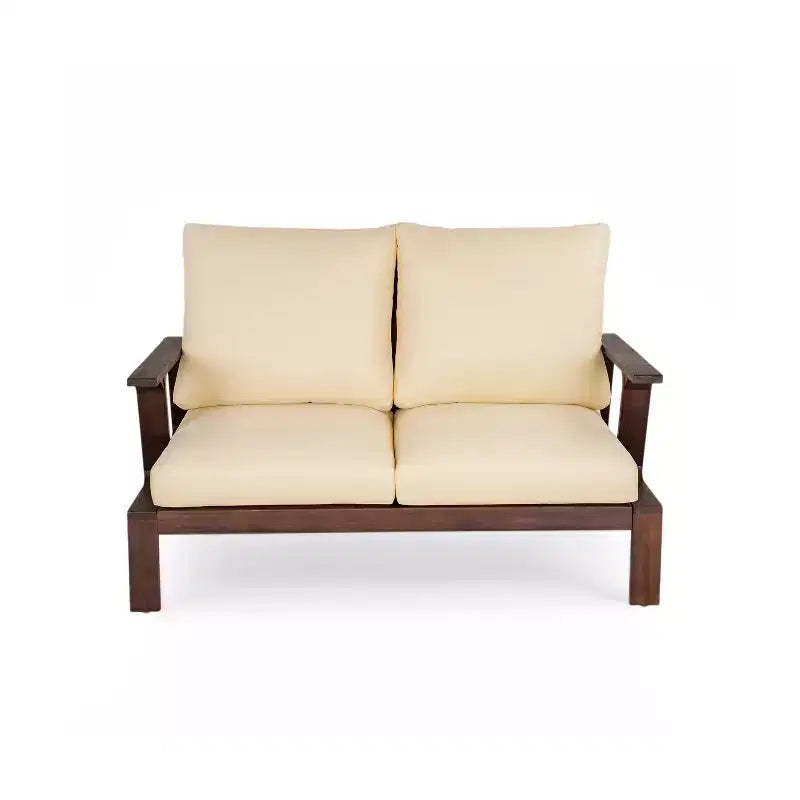 Ensemble de canapés de patio Bestier en bois d'acacia pour 4 personnes avec coussins et table basse, mobilier de patio moderne