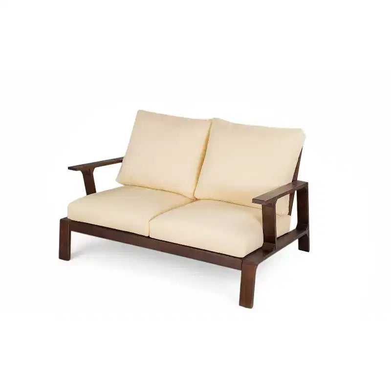 Ensemble de canapés de patio Bestier en bois d'acacia pour 4 personnes avec coussins et table basse, mobilier de patio moderne