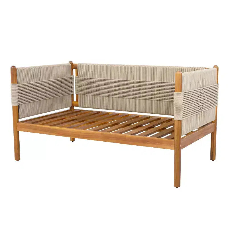 Christopher Knight Home Dahyun, ensemble de 4 sièges d'extérieur modernes en bois d'acacia avec table à lattes