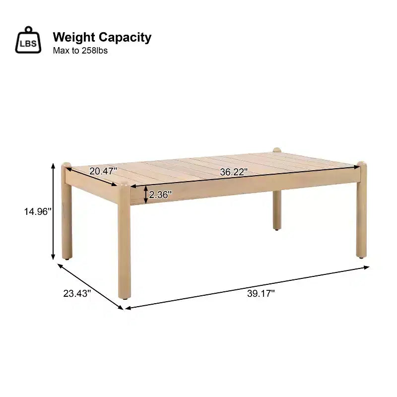 Christopher Knight Home Dahyun, ensemble de 4 sièges d'extérieur modernes en bois d'acacia avec table à lattes