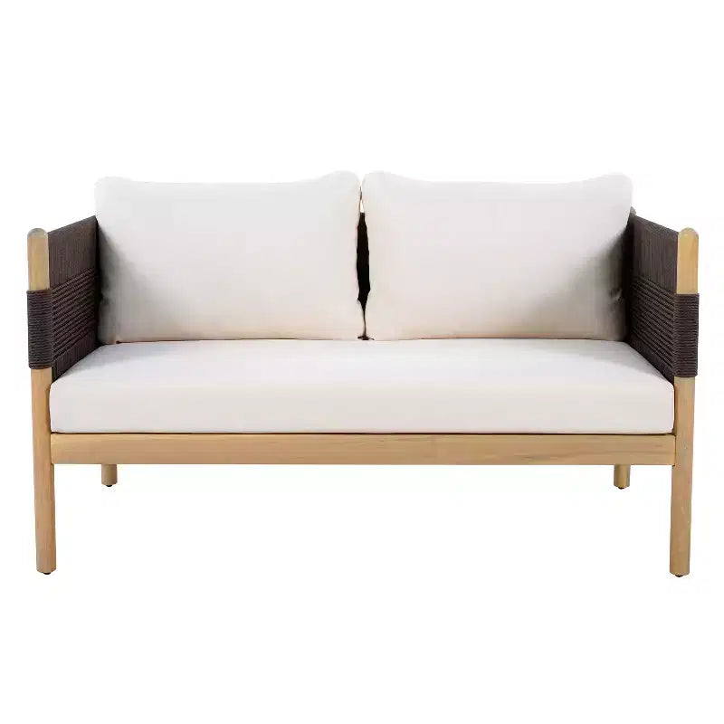 Christopher Knight Home Dahyun, ensemble de 4 sièges d'extérieur modernes en bois d'acacia avec table à lattes