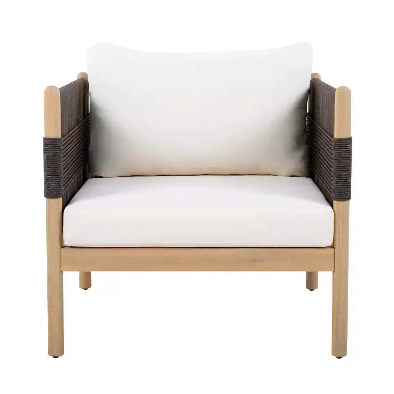 Christopher Knight Home Dahyun, ensemble de 4 sièges d'extérieur modernes en bois d'acacia avec table à lattes