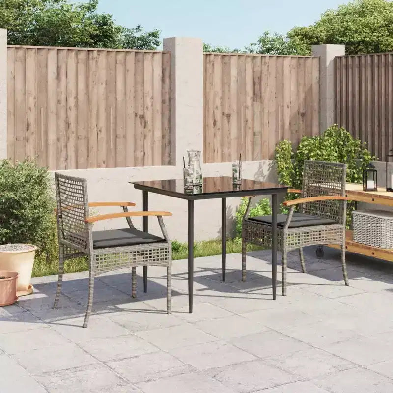 vidaXL Ensemble repas de jardin avec coussins - Design moderne