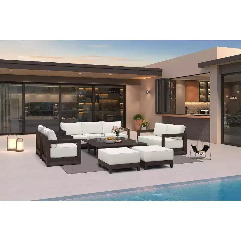 Ensemble de meubles de patio PURPLE LEAF : canapé d'extérieur fermé avec coussins moelleux pour jardin, véranda, terrasse