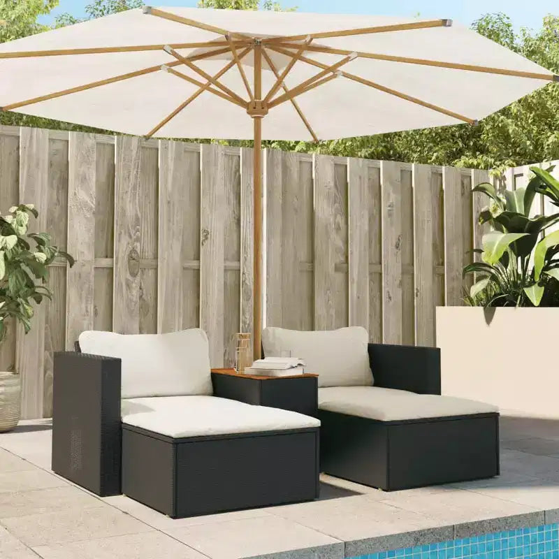vidaXL Ensemble de canapés de jardin avec coussins 5 pièces en rotin synthétique et acacia
