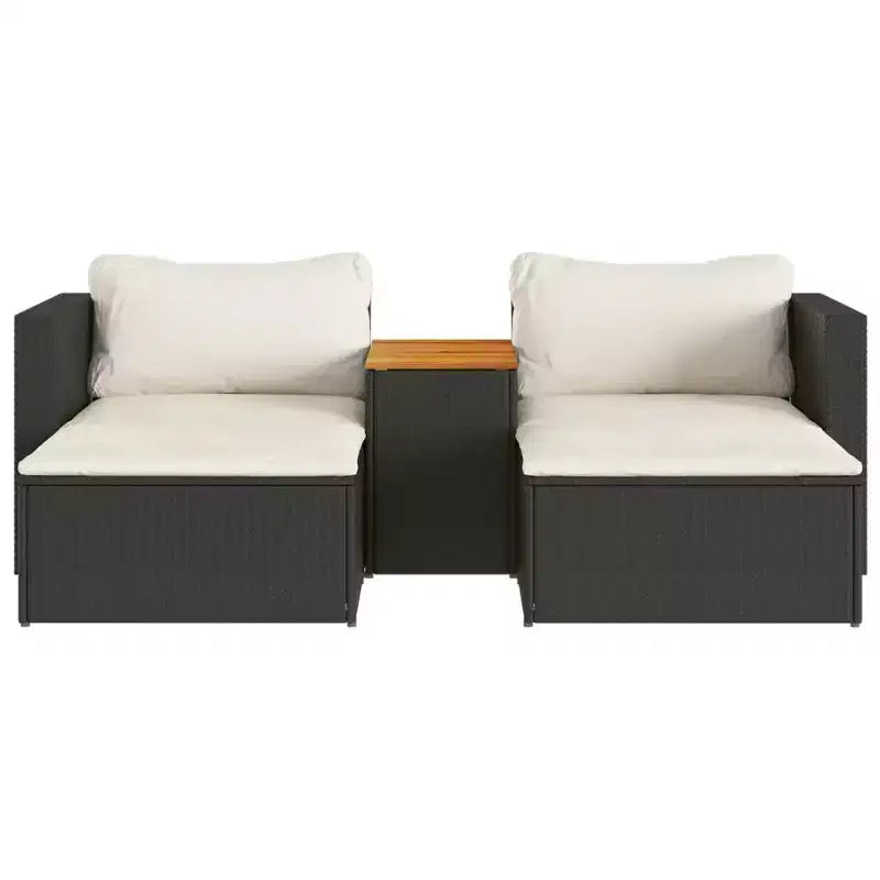 vidaXL Ensemble de canapés de jardin avec coussins 5 pièces en rotin synthétique et acacia