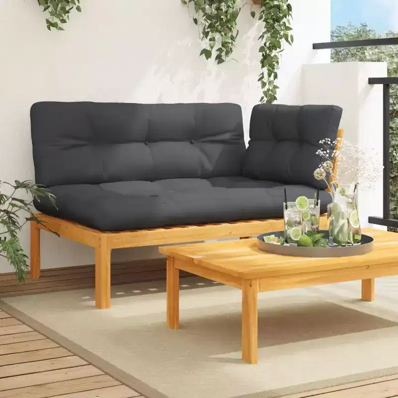 vidaXL Canapé de jardin Bois d'acacia massif Coussins