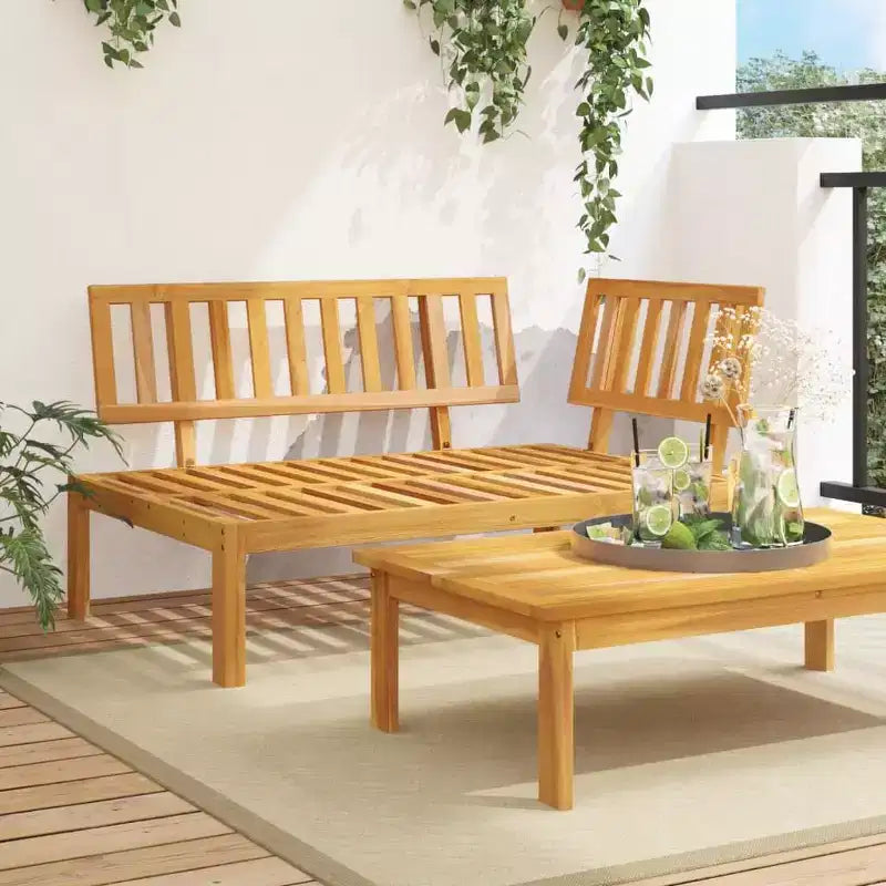 vidaXL Canapé de jardin Bois d'acacia massif Coussins