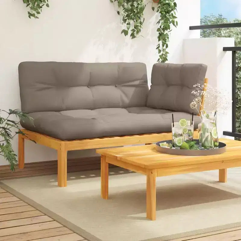 vidaXL Canapé de jardin Bois d'acacia massif Coussins