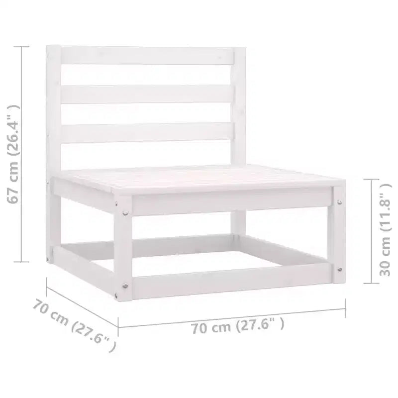vidaXL Canapé de jardin Bois de pin massif Grand Canapé de jardin durable