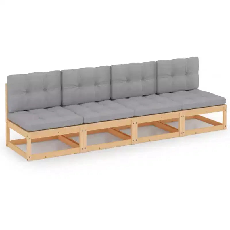 vidaXL Canapé de jardin Bois de pin massif Grand Canapé de jardin durable