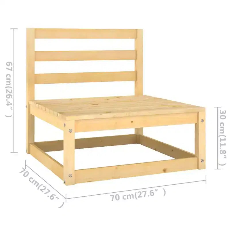 vidaXL Canapé de jardin Bois de pin massif Grand Canapé de jardin durable