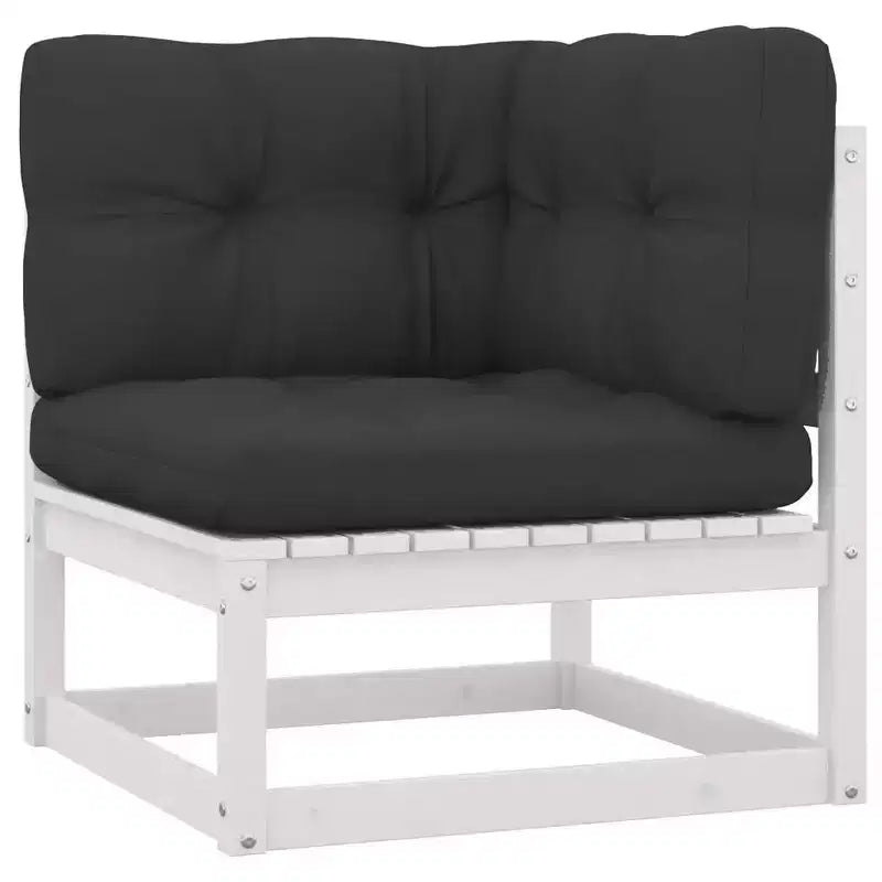 vidaXL Canapé de jardin modulable 4 places en pin massif et tissu