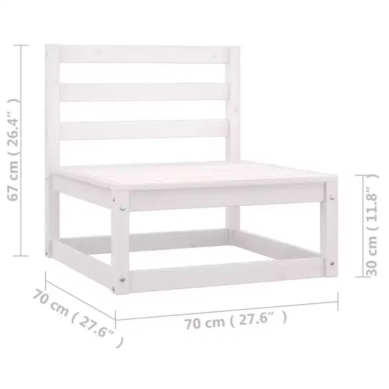 vidaXL Canapé de jardin modulable 4 places en pin massif et tissu