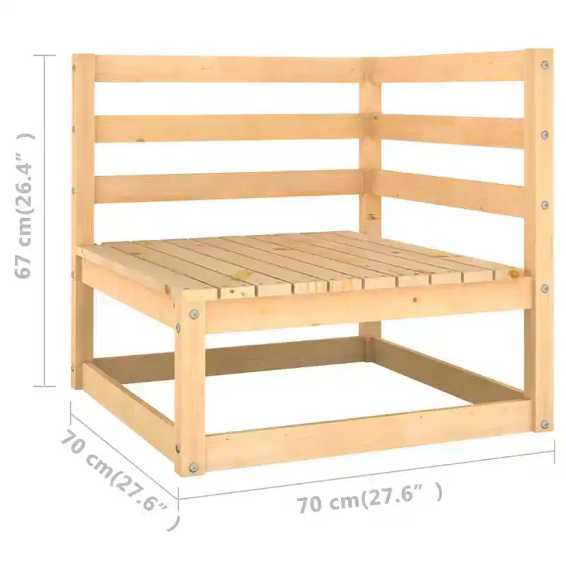 vidaXL Canapé de jardin modulable 4 places en pin massif et tissu