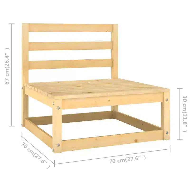 vidaXL Canapé de jardin modulable 4 places en pin massif et tissu