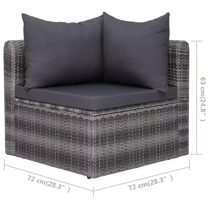 vidaXL Salon de jardin modulable en résine tressée