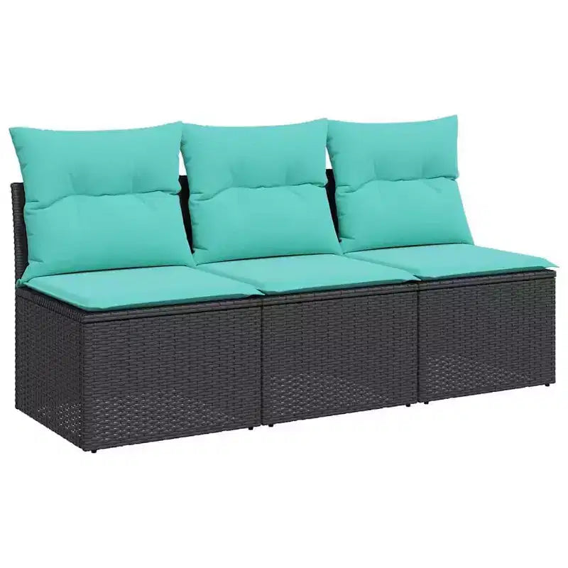 vidaXL Garden Sofa PE Rattan, Powder-Coated Steel, Polyester Compact