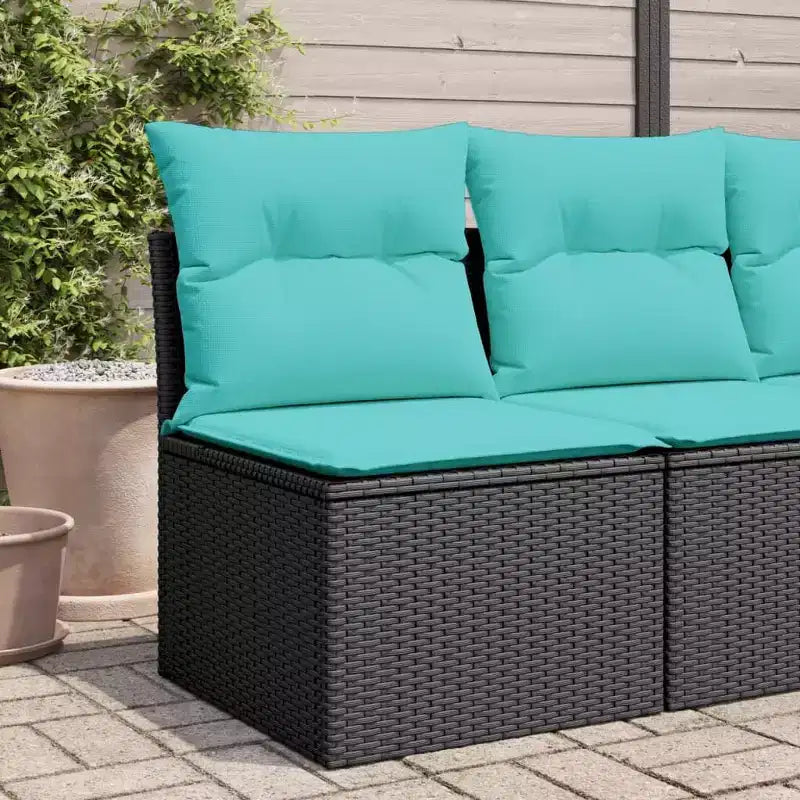vidaXL Canapé de jardin en résine tressée, acier revêtu par poudre, polyester compact