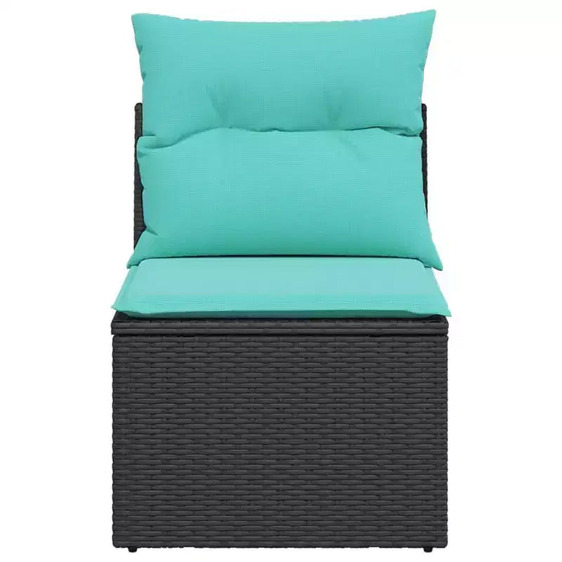 vidaXL Canapé de jardin en résine tressée, acier revêtu par poudre, polyester compact