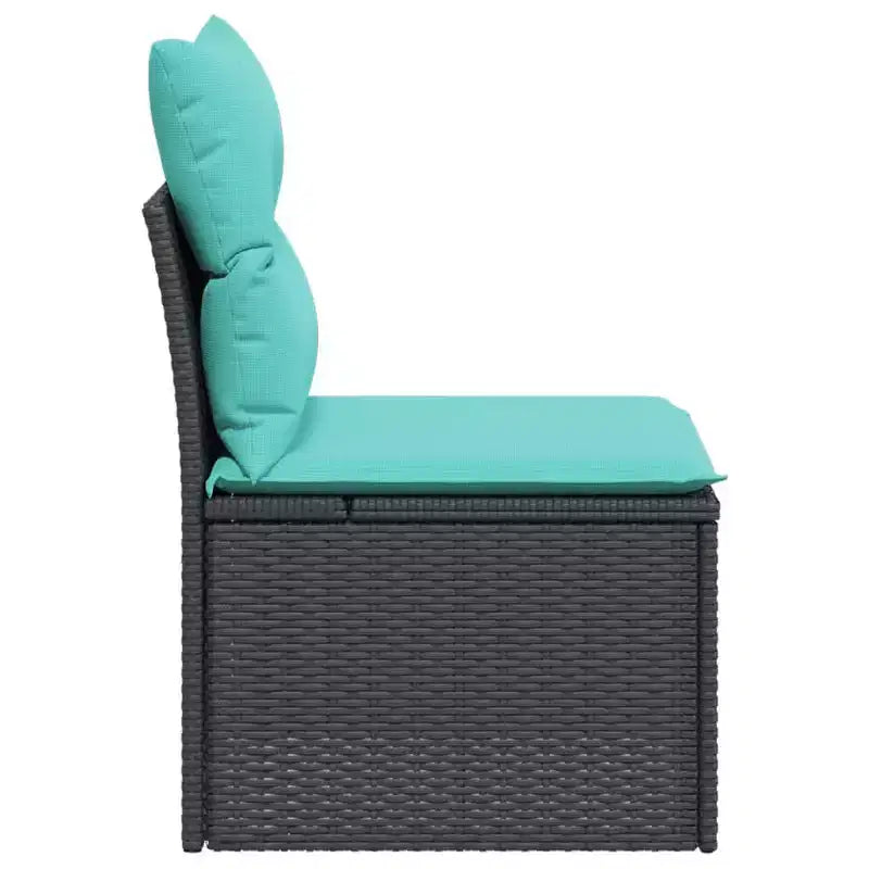 vidaXL Canapé de jardin en résine tressée, acier revêtu par poudre, polyester compact