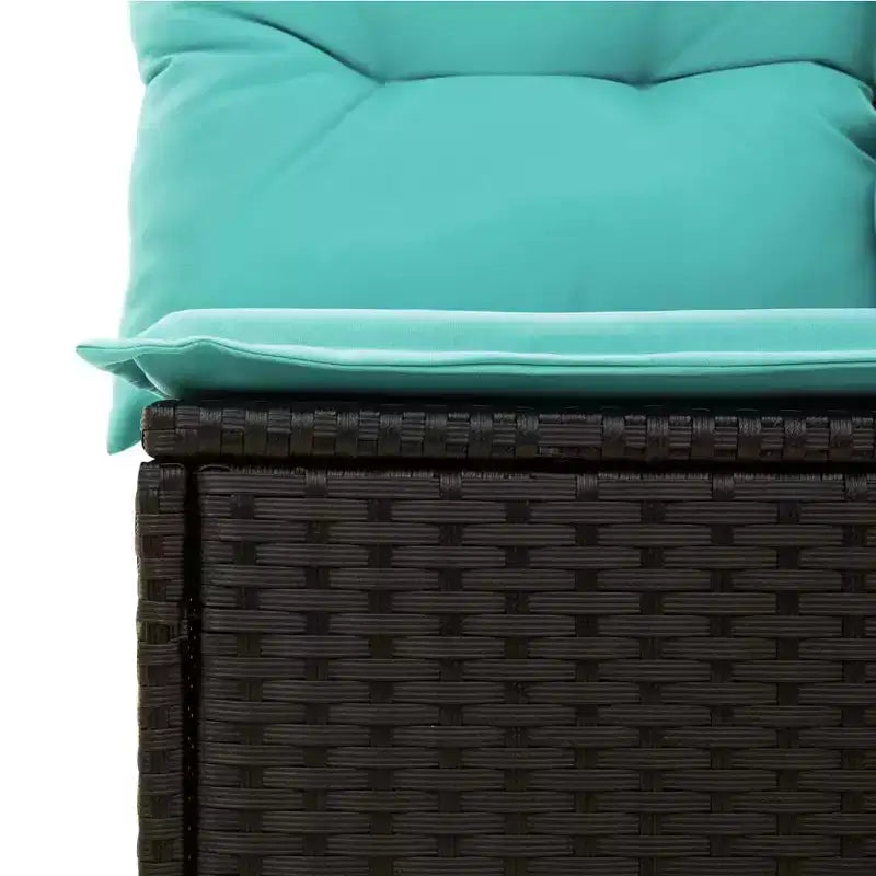 vidaXL Canapé de jardin en résine tressée, acier revêtu par poudre, polyester compact