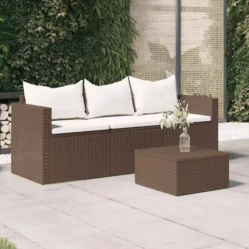 vidaXL Canapé de jardin moderne à 3 places en résine tressée