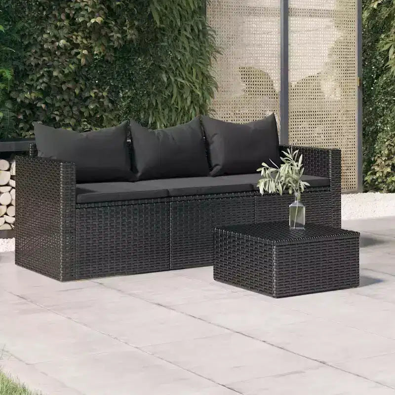 vidaXL Canapé de jardin moderne à 3 places en résine tressée