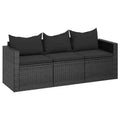 vidaXL Modern 3-Seater Patio Sofa in Poly Rattan