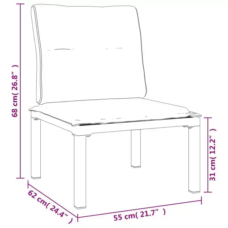 vidaXL Table basse Acier Extérieur Jardin Terrasse Mobilier Patio Moderne