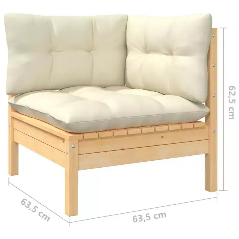 vidaXL Canapé de jardin 2 places en pin massif avec coussins de siège multicolores