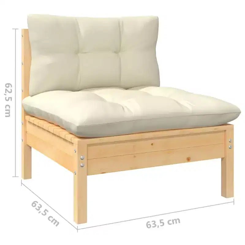 vidaXL Canapé de jardin 3 places en pin massif avec coussins Meubles plusieurs couleurs