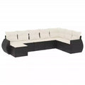 vidaXL Garden Sofa Set PE rattan Large Adjustable Armrests
