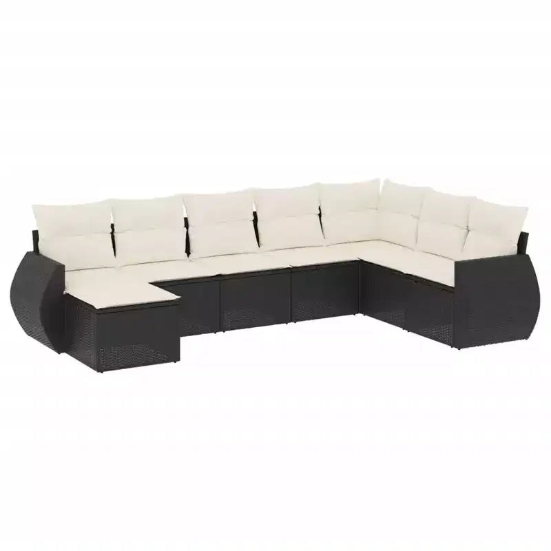 vidaXL Garden Sofa Set PE rattan Large Adjustable Armrests