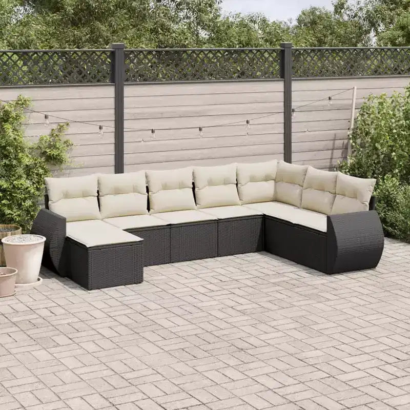 vidaXL Ensemble de canapés de jardin en résine tressée avec grands accoudoirs réglables
