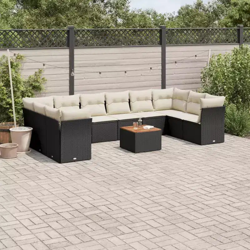 Ensemble de canapé de jardin modulable vidaXL avec rangement et coussins