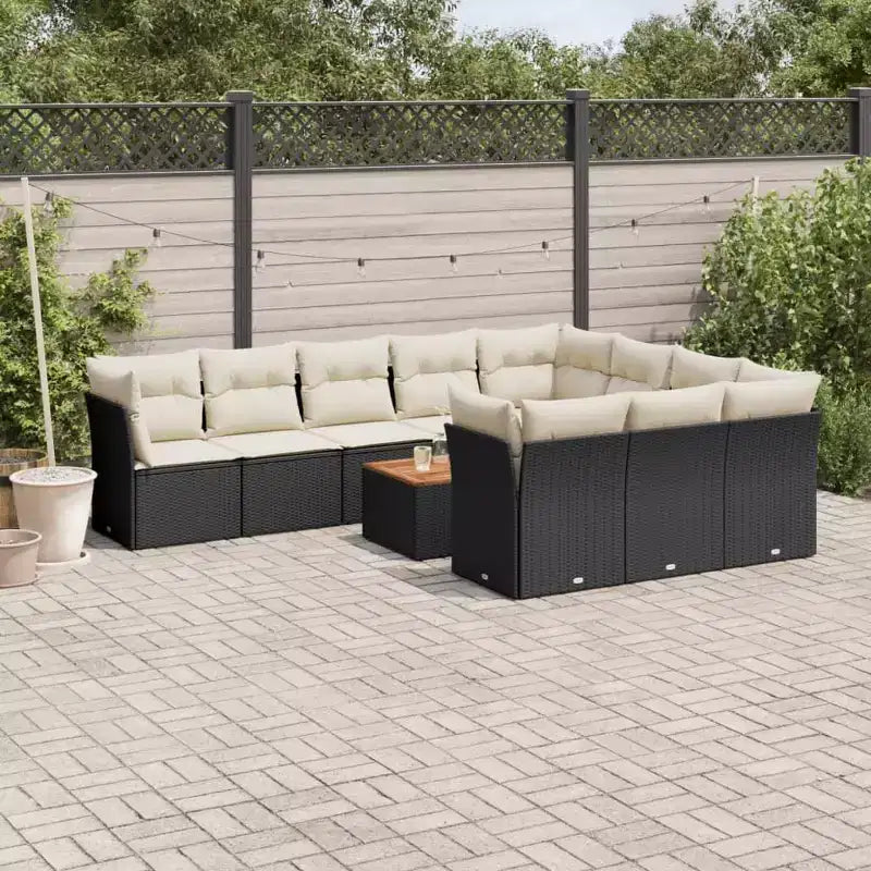 Ensemble de canapé de jardin modulable vidaXL avec rangement et coussins