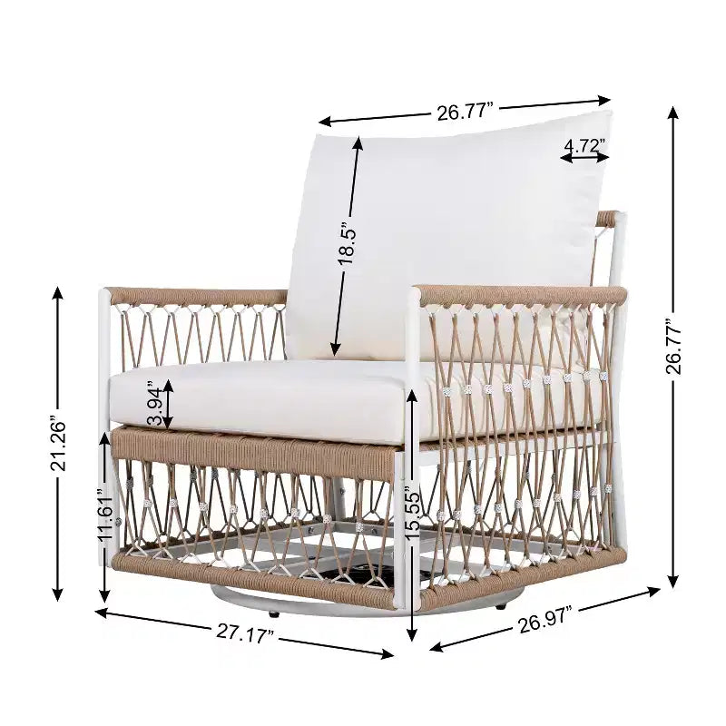 Ensemble de conversation d'extérieur 3 pièces pour 2 personnes, mobilier de jardin avec 2 chaises longues, table d'appoint en verre, coussin imperméable - ModernLuxe