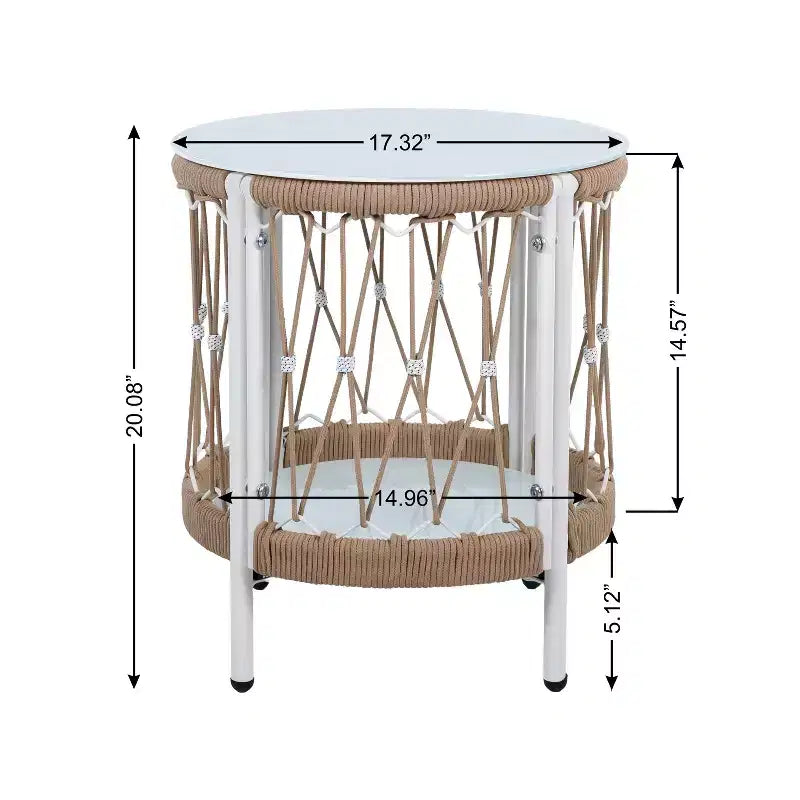 Ensemble de conversation d'extérieur 3 pièces pour 2 personnes, mobilier de jardin avec 2 chaises longues, table d'appoint en verre, coussin imperméable - ModernLuxe