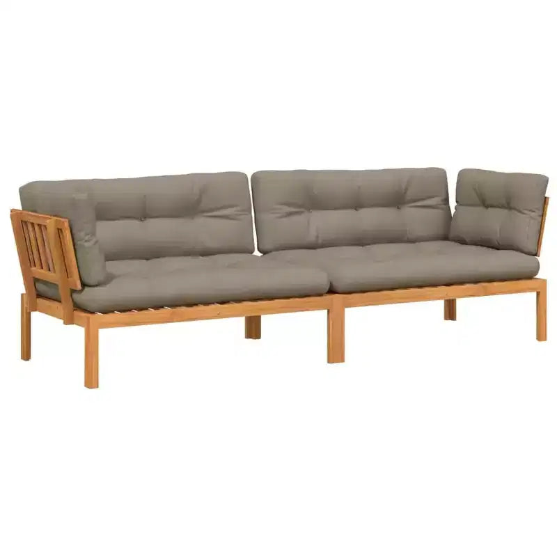 vidaXL Pallet Corner Sofa Charcoal Solid Acacia Wood, 100% Polyester