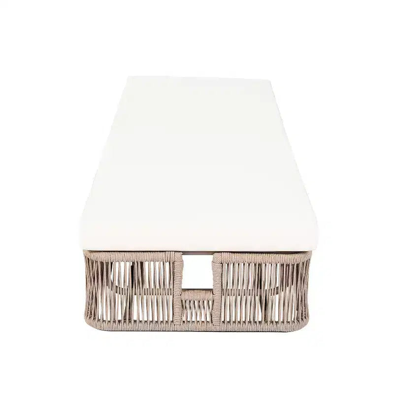 Christopher Knight Home Manon Chaise longue d'extérieur réglable 2 pièces en corde avec table d'appoint en céramique
