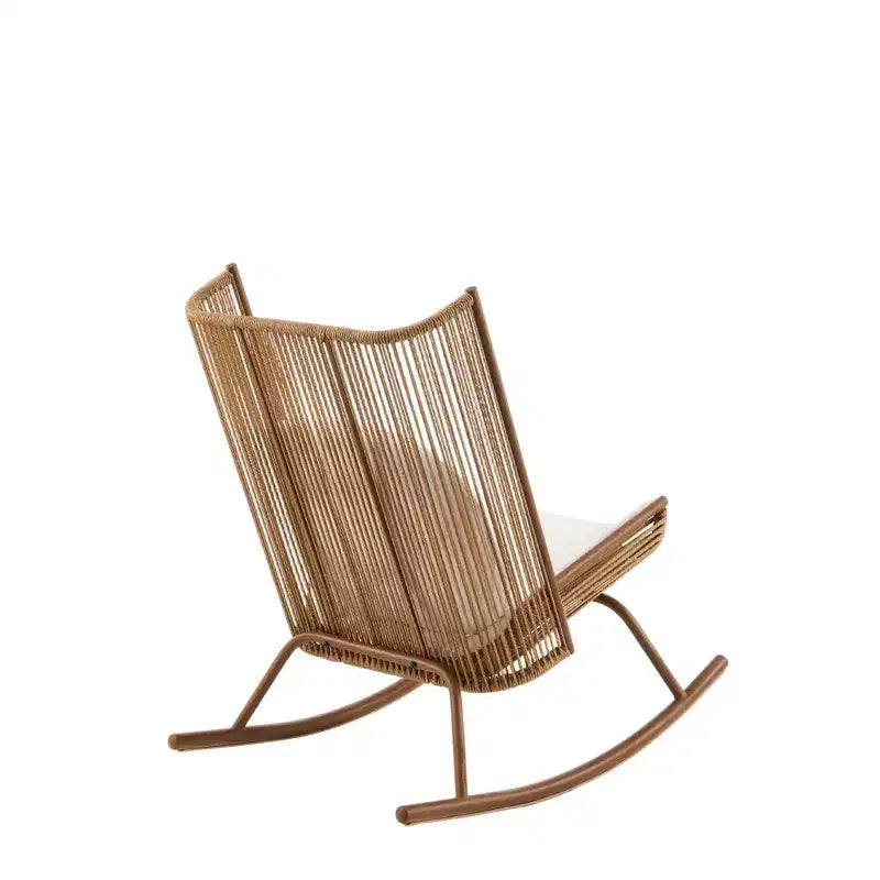 Christopher Knight Home Christine Ensemble de patio moderne en métal avec chaises berçantes et plateau de table en céramique