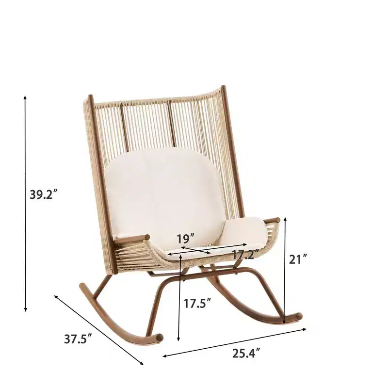 Christopher Knight Home Christine Ensemble de patio moderne en métal avec chaises berçantes et plateau de table en céramique