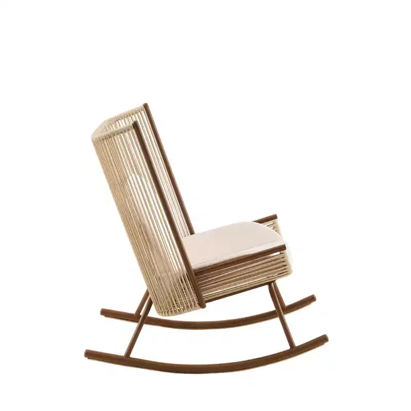 Christopher Knight Home Christine Ensemble de patio moderne en métal avec chaises berçantes et plateau de table en céramique