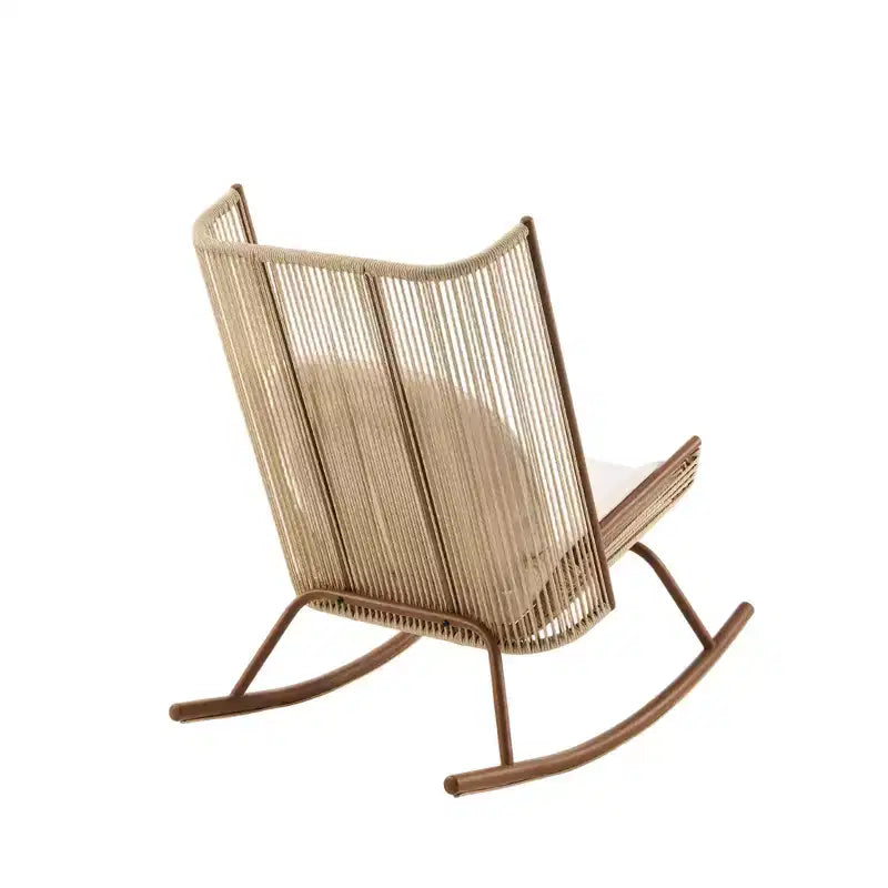 Christopher Knight Home Christine Ensemble de patio moderne en métal avec chaises berçantes et plateau de table en céramique