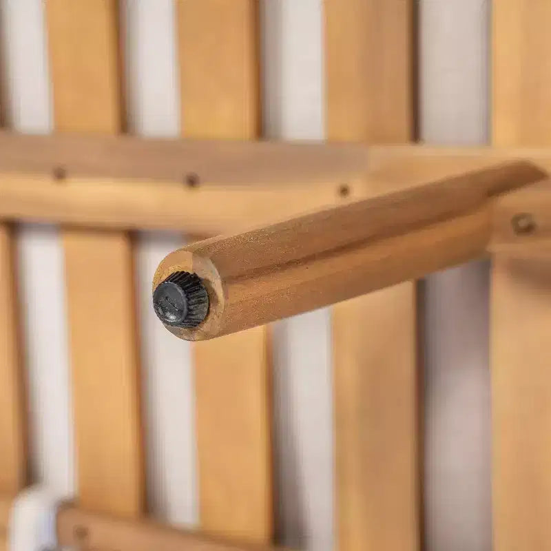 Canapé d'angle d'extérieur ModernLuxe en bois d'acacia, finition teck clair avec coussin beige
