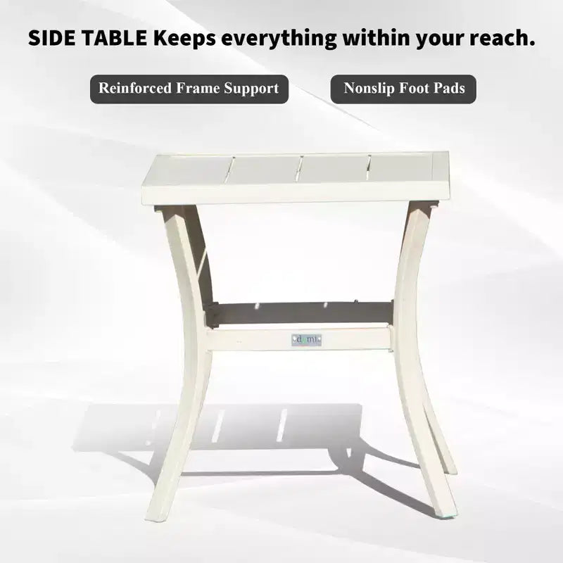 Clihome - Ensemble de 3 fauteuils à bascule d'extérieur (2 chaises et 1 table)