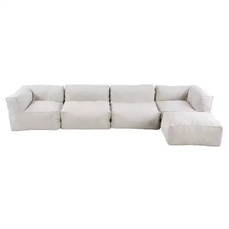Christopher Knight Home Karine Canapé d'angle moderne 5 places en oléfine avec pouf, 388,1 cm