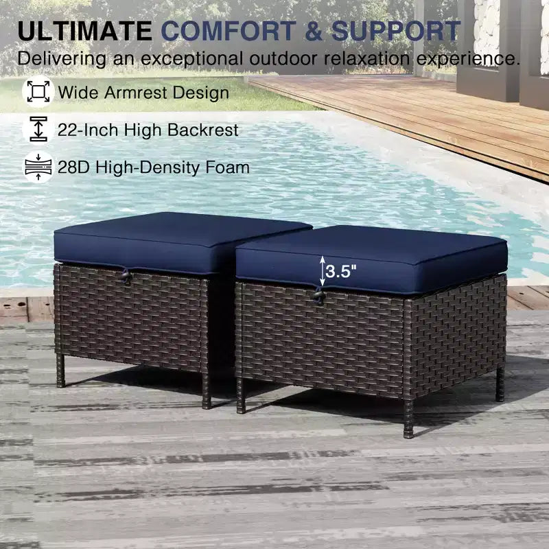 UPTIOT Ensemble modulaire d'extérieur avec 2 canapés, fauteuils, poufs et table basse résistante aux intempéries
