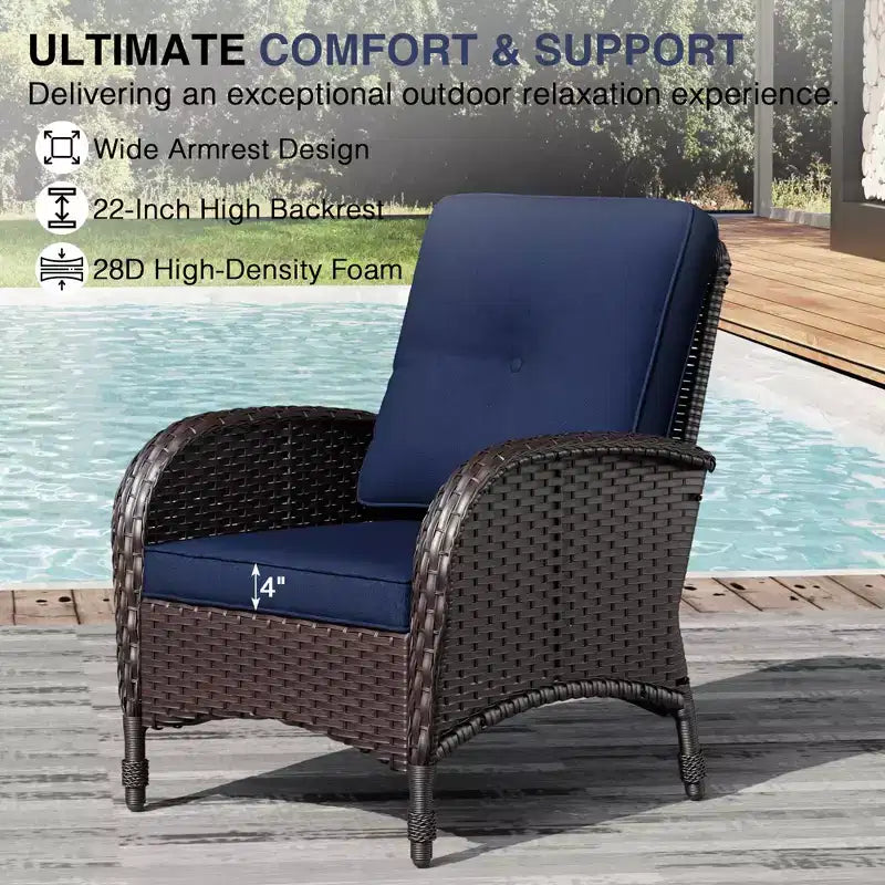 UPTIOT Ensemble modulaire d'extérieur avec 2 canapés, fauteuils, poufs et table basse résistante aux intempéries
